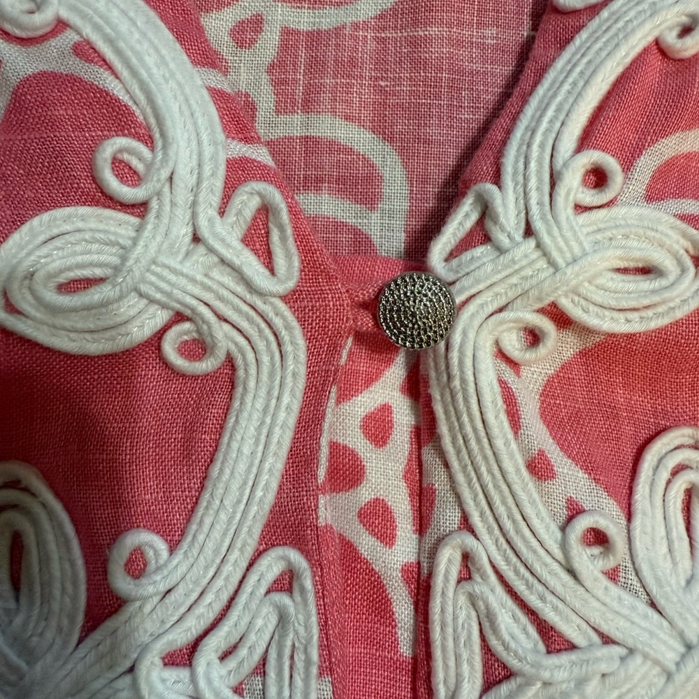 Charter Club Luxury Pink Embroidered Linen‎ Tunic Top Boho Coastal Style Sz XL - Picture 10 of 10
